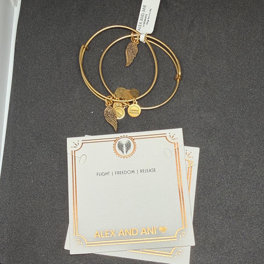 Alex and Ani Gold Wing Charm Bracelets